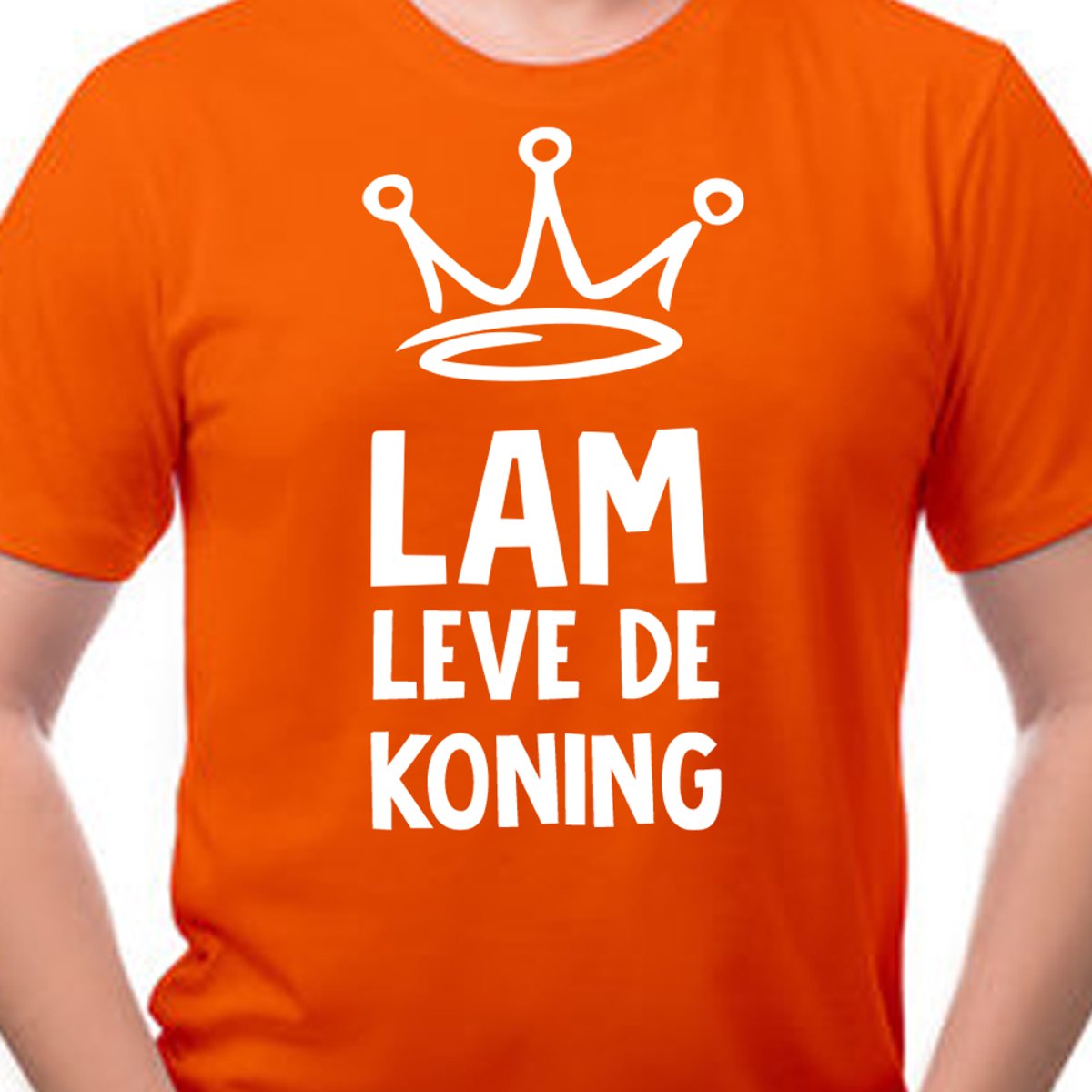 Koningsdag shirt heren / dames met tekst - Lam leven de koning | Maat S | Oranje Koningsdag shirt - Oranje EK/WK-shirt Dames en Heren- Grappig Oranje shirt | Incl. 2 jaar garantie